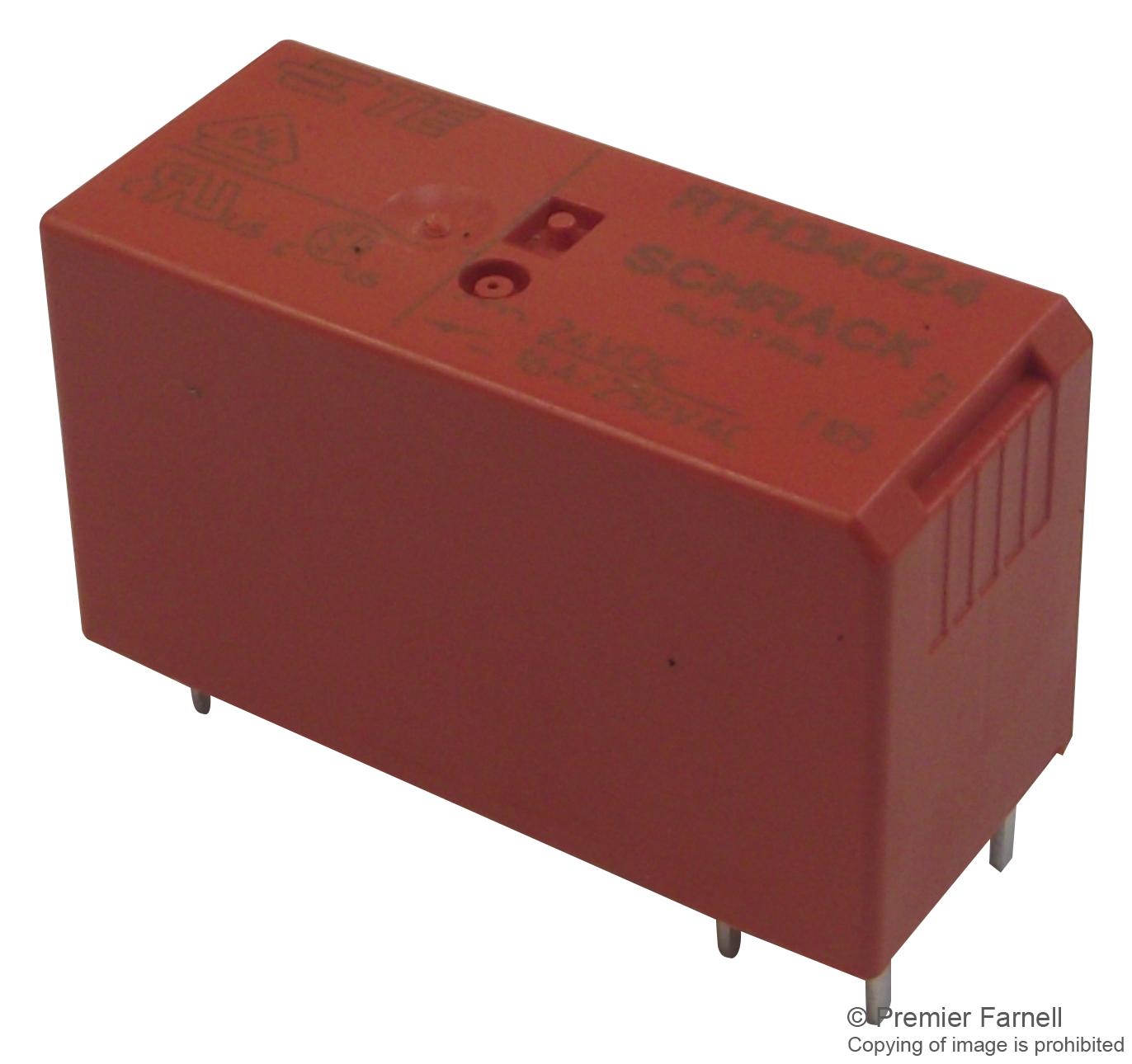 1415039-1 POWER RELAY, SPST-NO, 24VDC, 16A, THD SCHRACK - TE CONNECTIVITY