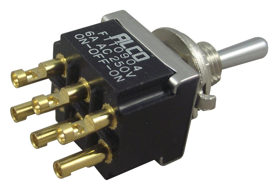 4-6437630-1 TOGGLE SWITCH, DPDT, 6A, 250V ALCOSWITCH - TE CONNECTIVITY