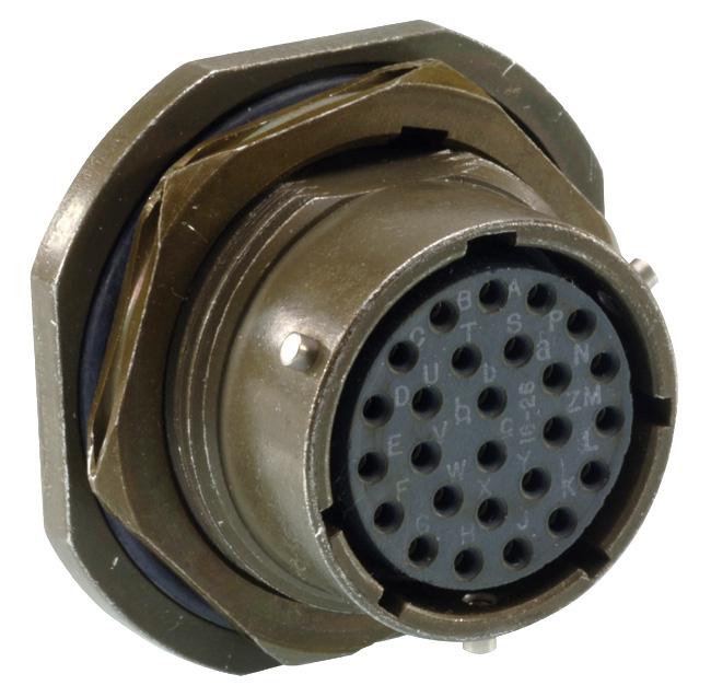 KPT07A10-98SYEX CIRCULAR CONNECTOR, RCPT, 10-98, JAM NUT ITT CANNON