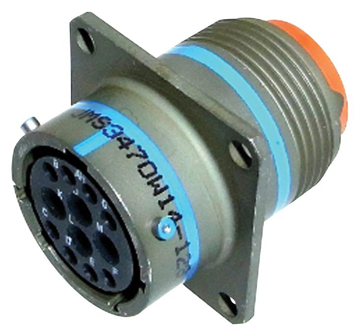 MS3470W12-10S CIRCULAR CONNECTOR, RCPT, 12-10, FLANGE AMPHENOL MATRIX
