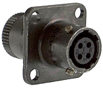 PT00W8-4S CIRCULAR CONNECTOR, RCPT, 8-4, FLANGE AMPHENOL