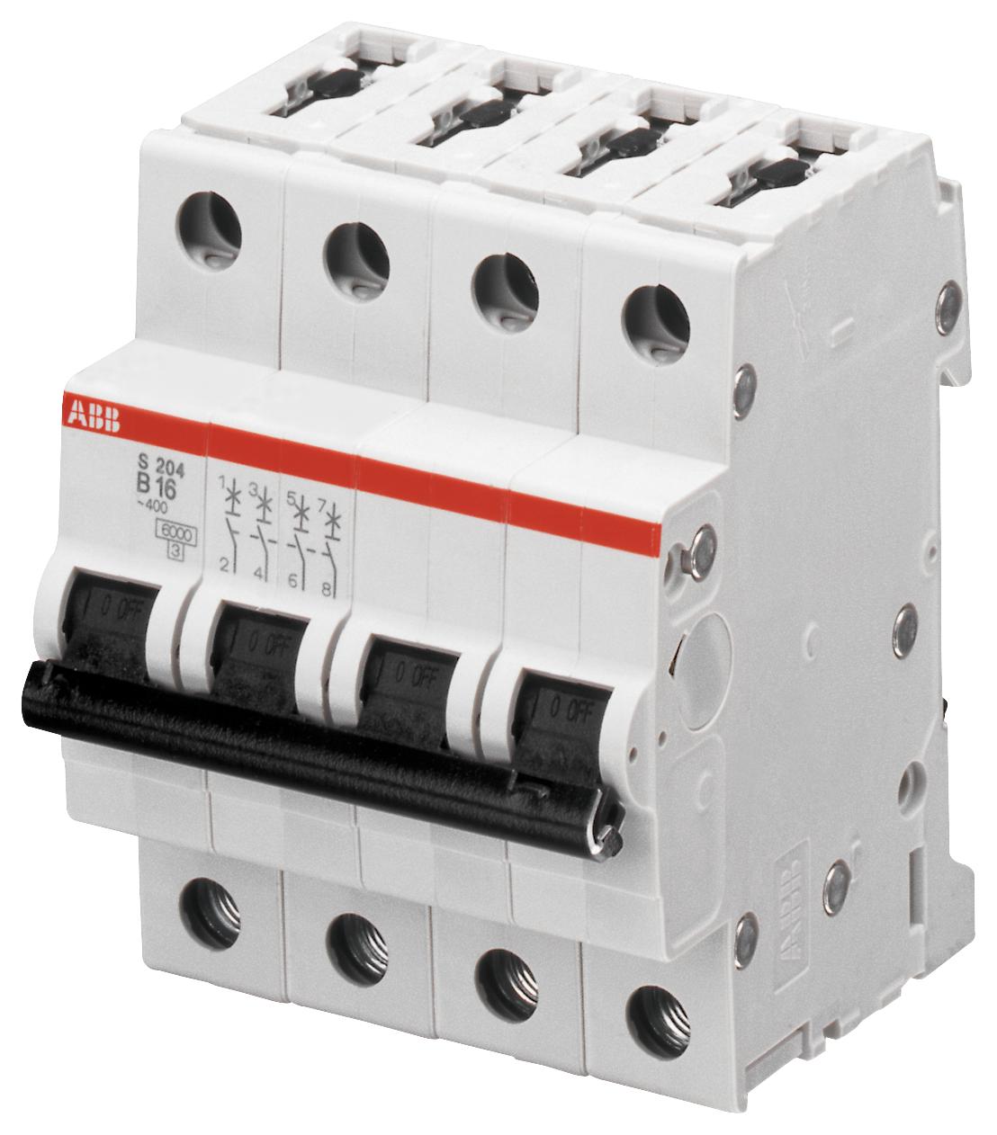 S204-D10 CIRCUIT BREAKER, THERMAL MAG, 4 POLE ABB