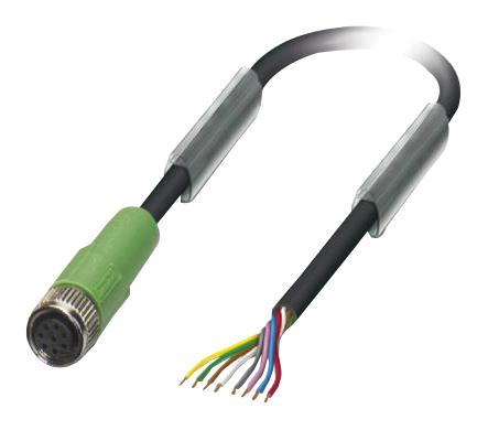 SAC-8P- 5,0-PUR/M 8FS SENSOR CORD, 8P, M8 RCPT-FREE END, 5M PHOENIX CONTACT