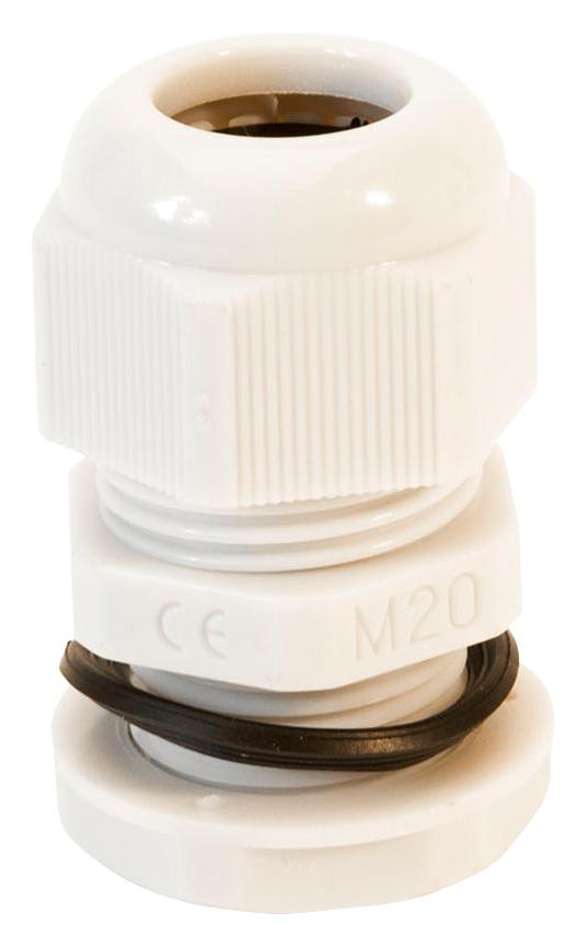 NGM12-WH CABLE GLAND, NYLON 6.6, 3MM-6.5MM, WHT HELLERMANNTYTON