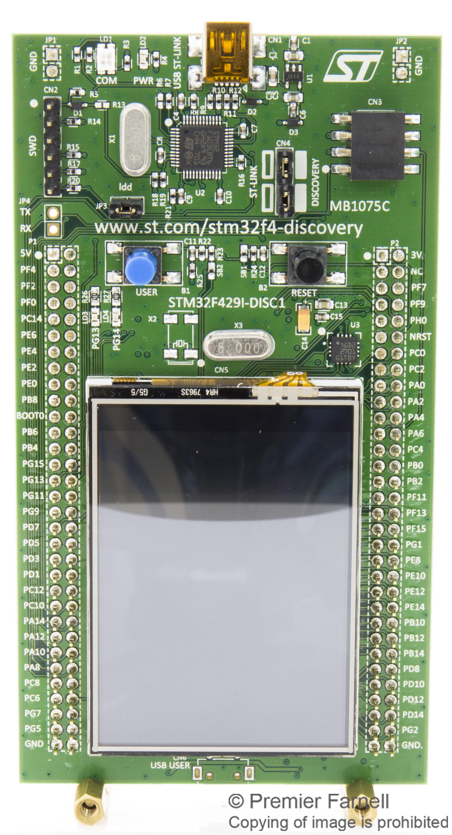 STM32F429I-DISC1 DEV BOARD, ADVANCED LINE MCU STMICROELECTRONICS
