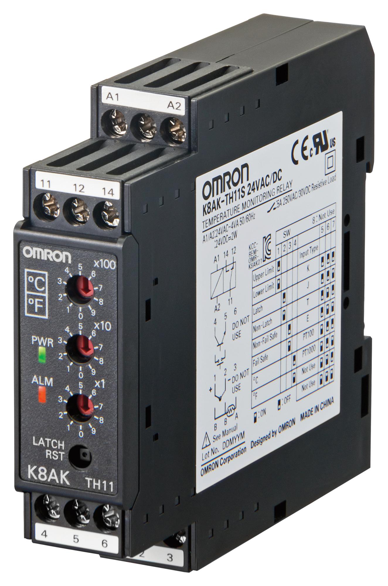 K8AKTH11SAC100240 TEMPERATURE MONITORING RELAY, SPDT OMRON