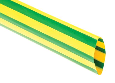 DCPT-38/19-45-STK HEAT SHRINK TUBING, 38MM, GREEN/YELLOW RAYCHEM - TE CONNECTIVITY