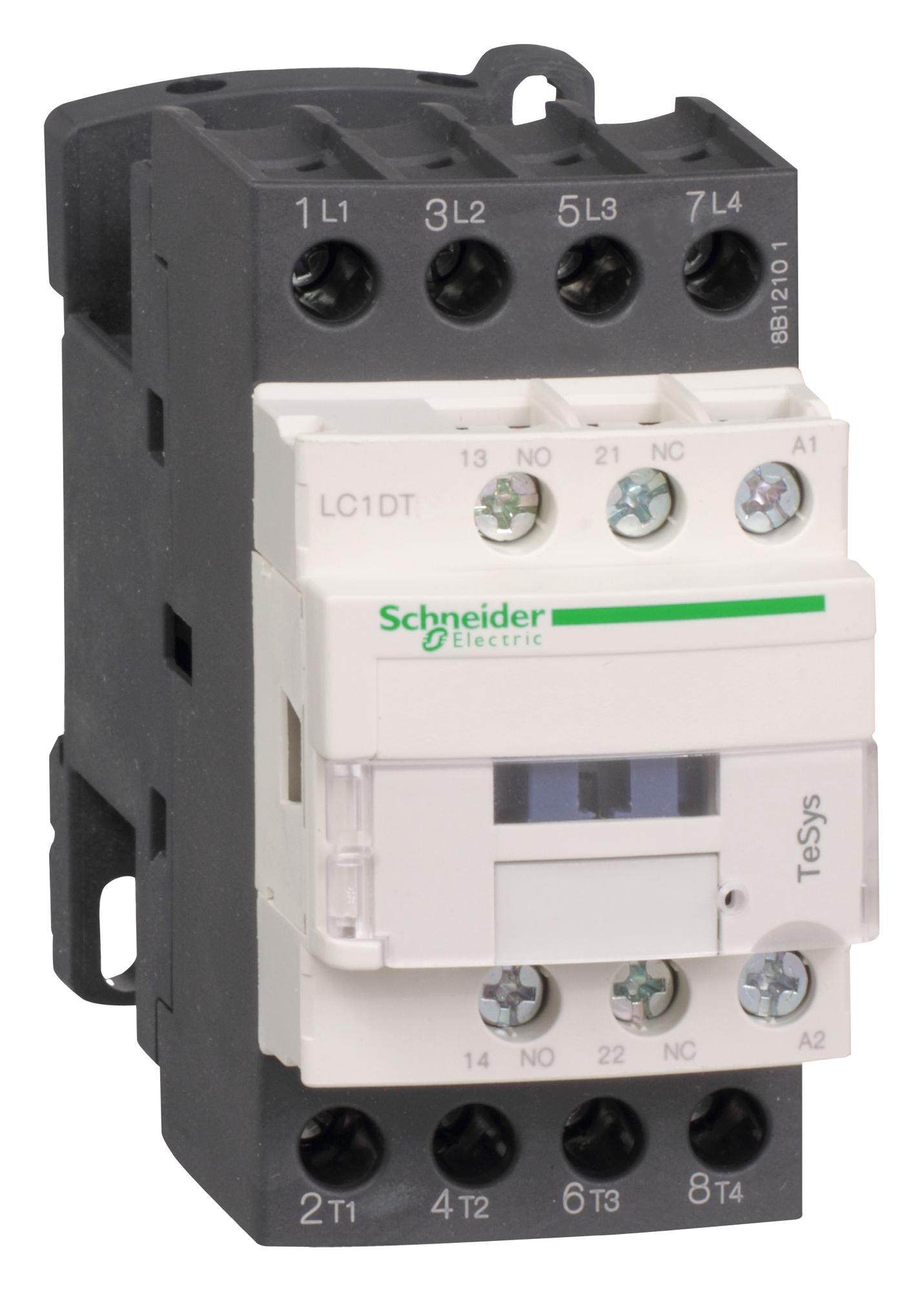 LC1DT32B7 CONTACTOR, 4PST-NO, 24V, DINRAIL/PANEL SCHNEIDER ELECTRIC