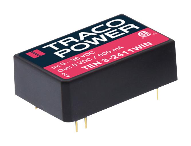 TEN 3-4813WIN DC-DC CONVERTER, 15V, 0.2A, DIP TRACO POWER