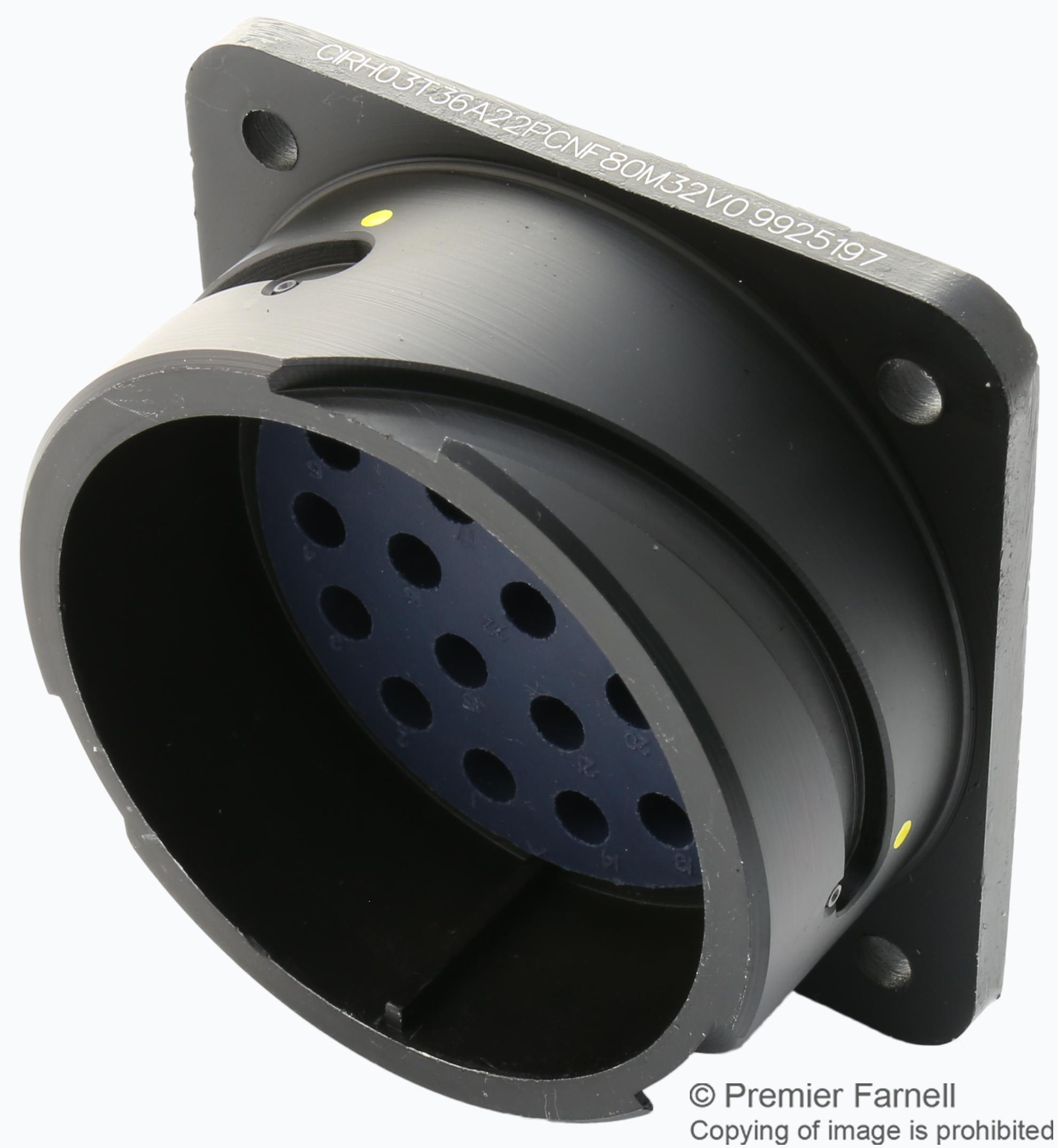 CIRH03T36A22PCNF80M32V0 CIRCULAR CONN, RCPT, 36-A22, WALL MOUNT AMP - TE CONNECTIVITY