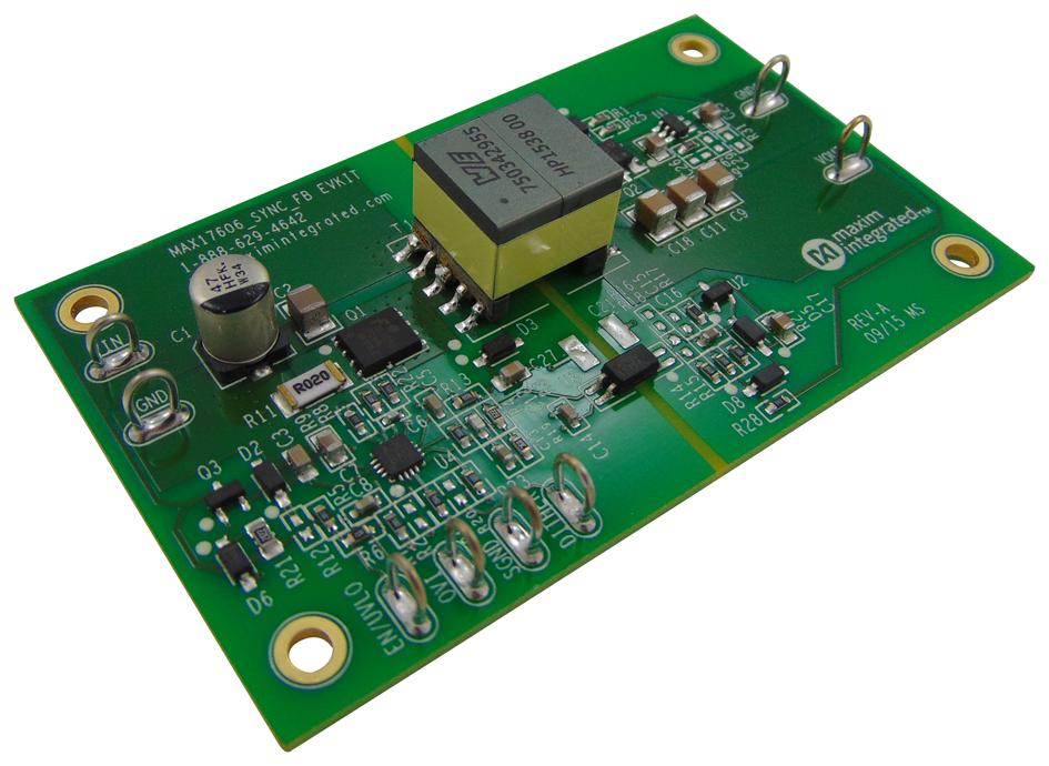 MAX17606SFBEVKIT# EVAL BRD, SYNCHRONOUS FLYBACK CONVERTER MAXIM INTEGRATED / ANALOG DEVICES