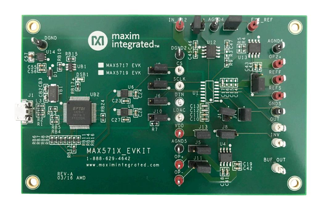 MAX5717EVKIT# EVAL BOARD, 16BIT DAC MAXIM INTEGRATED / ANALOG DEVICES
