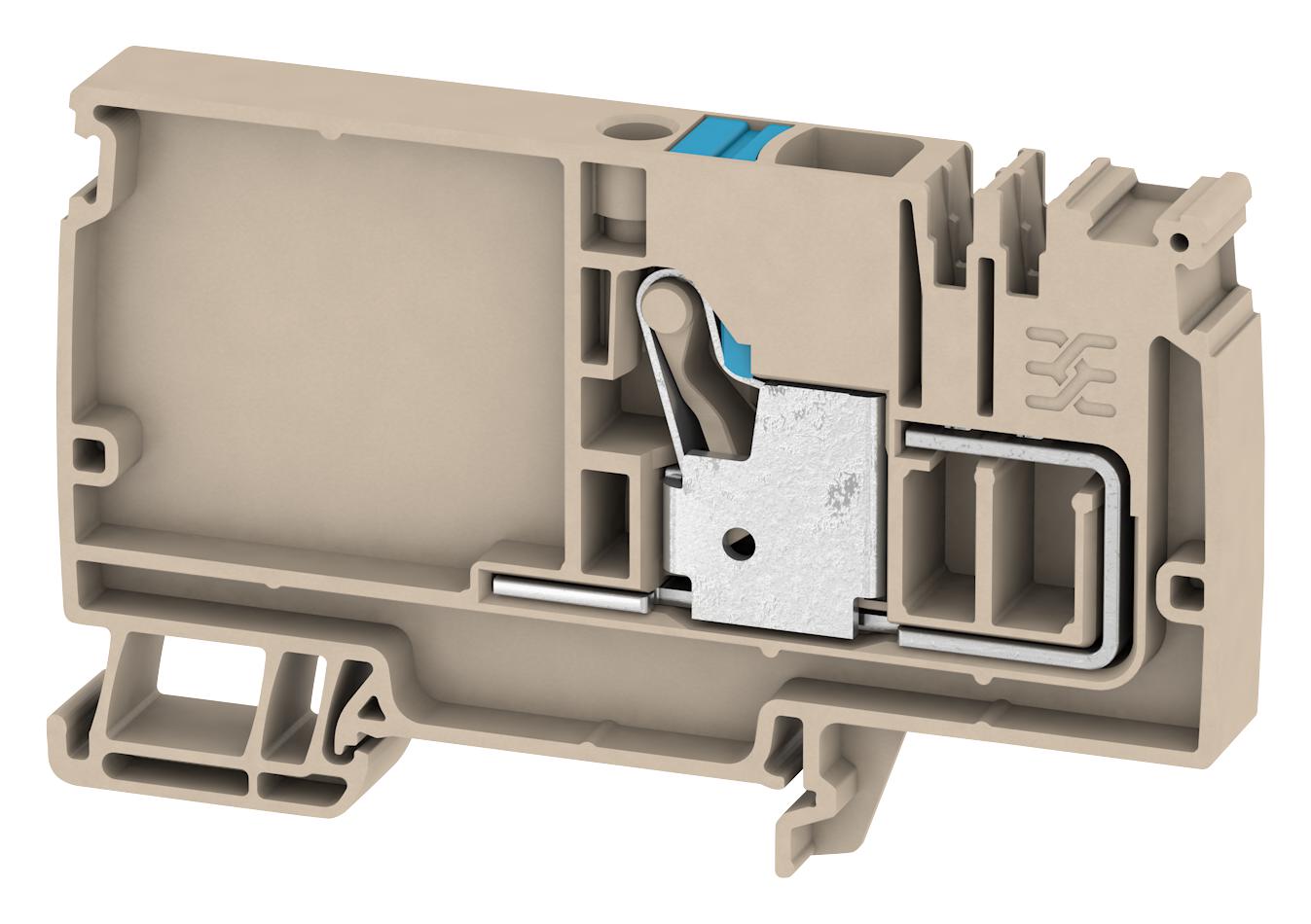 1988180000 TERMINAL BLOCK, DIN RAIL, 2POS, 6AWG WEIDMULLER