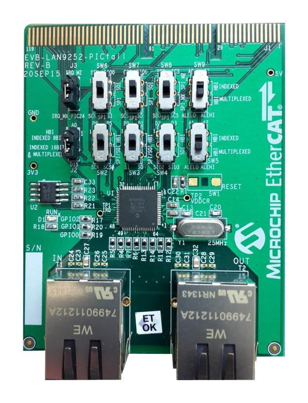 EVB-LAN9252-PICTAIL ADD ON BOARD, ETHERCAT SLAVE CONTROLLER MICROCHIP