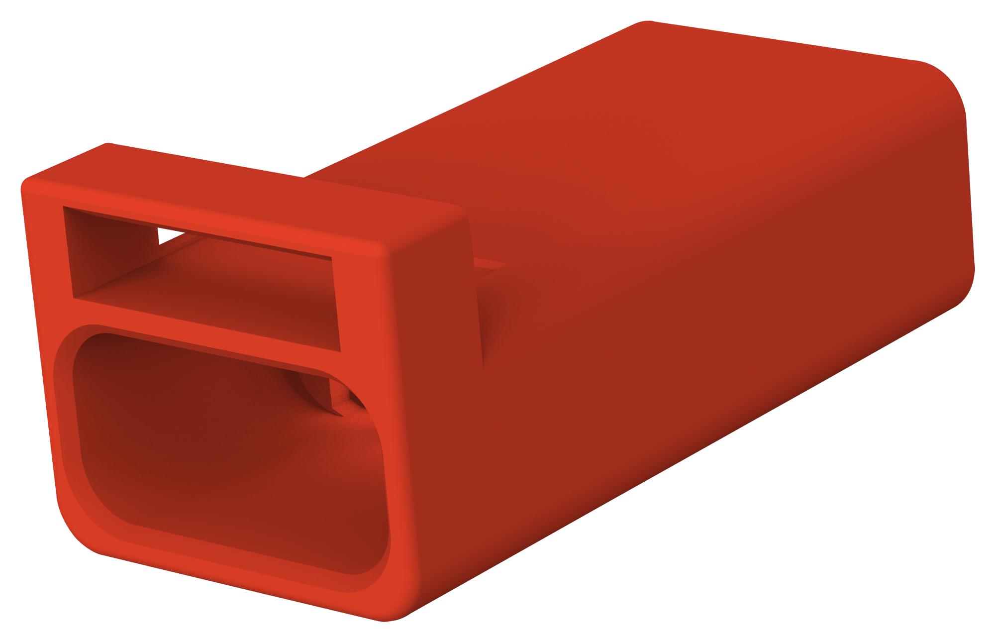 3-2834075-2 RECEPTACLE HOUSING, 2POS, PBT, RED TE CONNECTIVITY