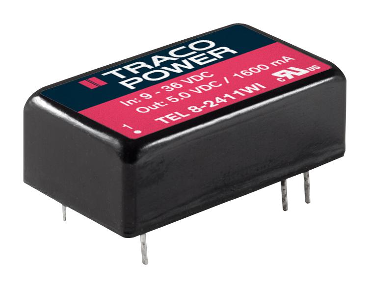 TEL 8-2422WI DC-DC CONVERTER, 2 O/P, 8W TRACO POWER