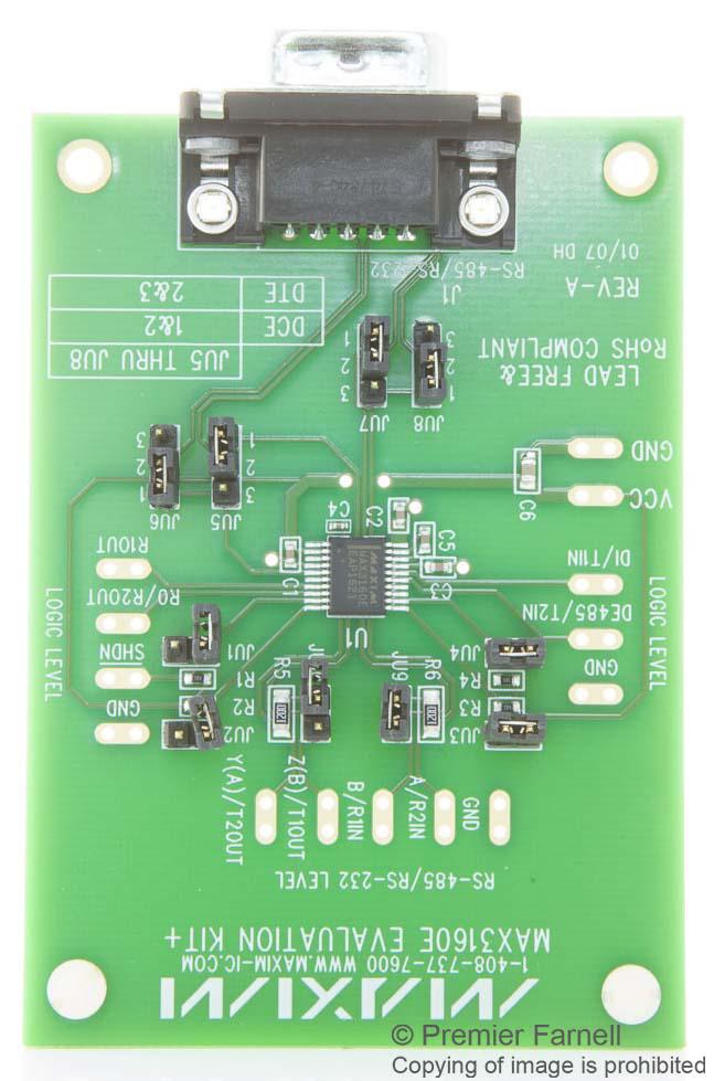 MAX3160EEVKIT+ EVAL BOARD, MULTIPROTOCOL TRANSCEIVER MAXIM INTEGRATED / ANALOG DEVICES