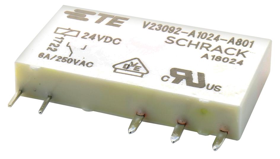 V23092-A1024-A801 POWER RELAY, SPDT, 6A, 250VAC, TH SCHRACK - TE CONNECTIVITY