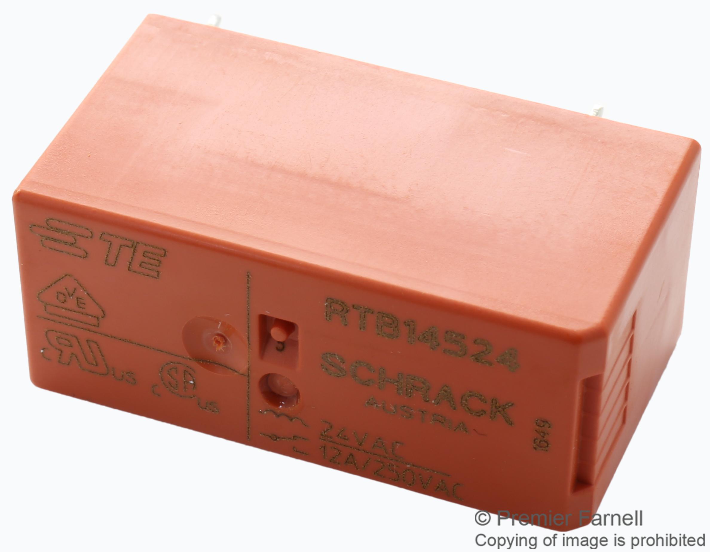 RT424A05 POWER RELAY, 5VDC, DPDT, 8A, THT SCHRACK - TE CONNECTIVITY