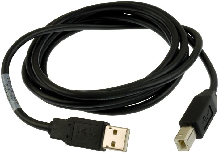 1487596-1 USB CABLE, 2.0 A PLUG-B PLUG, 2M, BLACK AMP - TE CONNECTIVITY