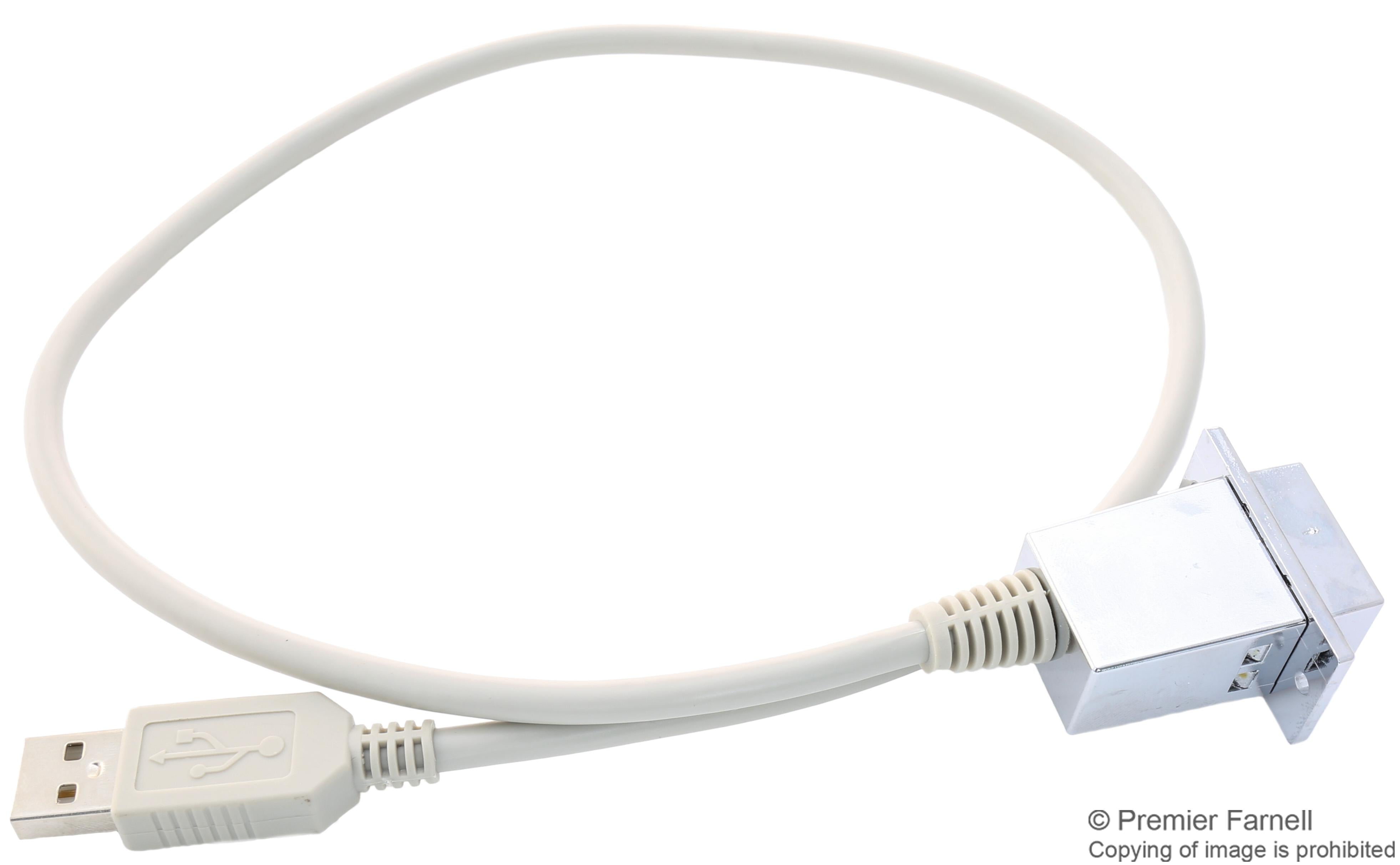 ECF504-24AAS USB CABLE, 2.0 A RCPT-PLUG, 610MM, GREY L-COM