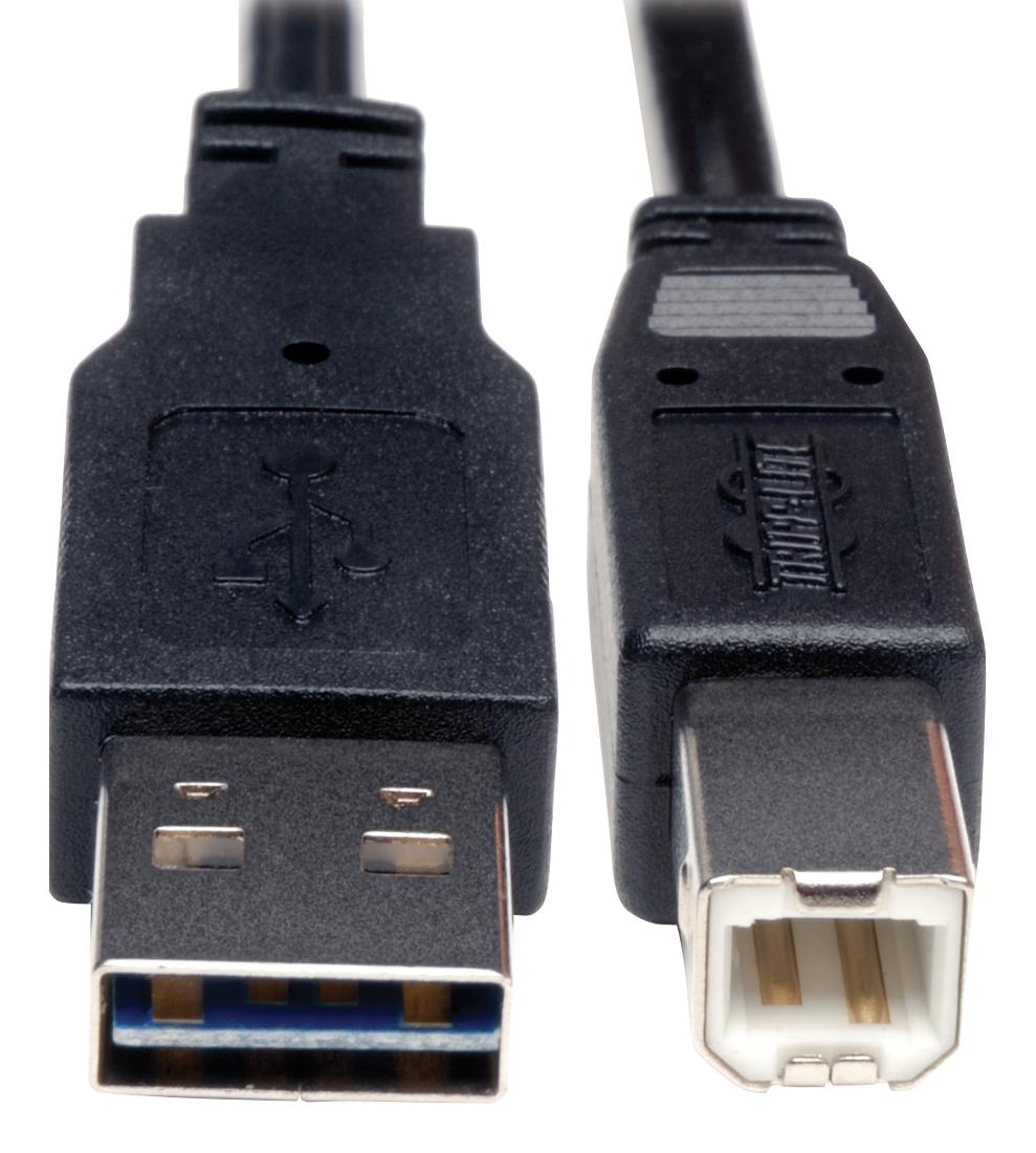 UR022-001 USB CABLE, 2.0 TYPE A-TYPE B PLUG, 1FT TRIPP-LITE