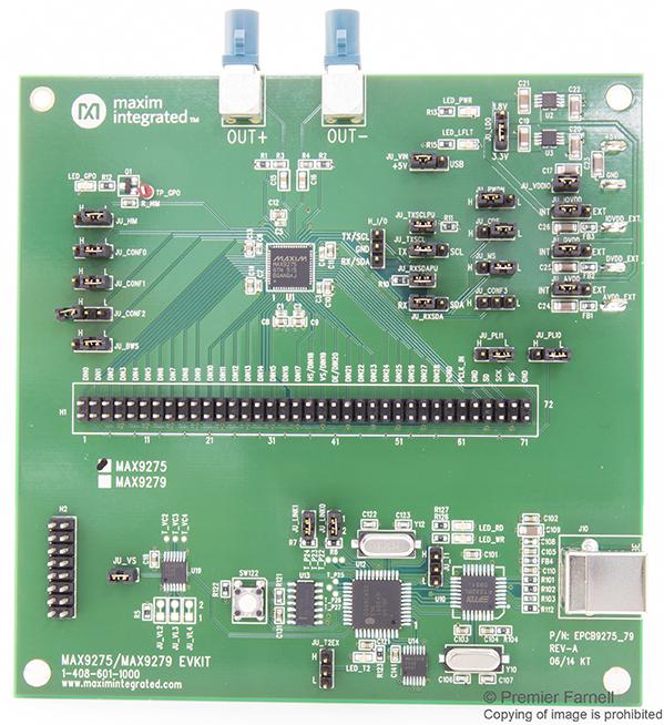 MAX9275COAXEVKIT# EVAL BOARD, GMSL SERIALIZER MAXIM INTEGRATED / ANALOG DEVICES