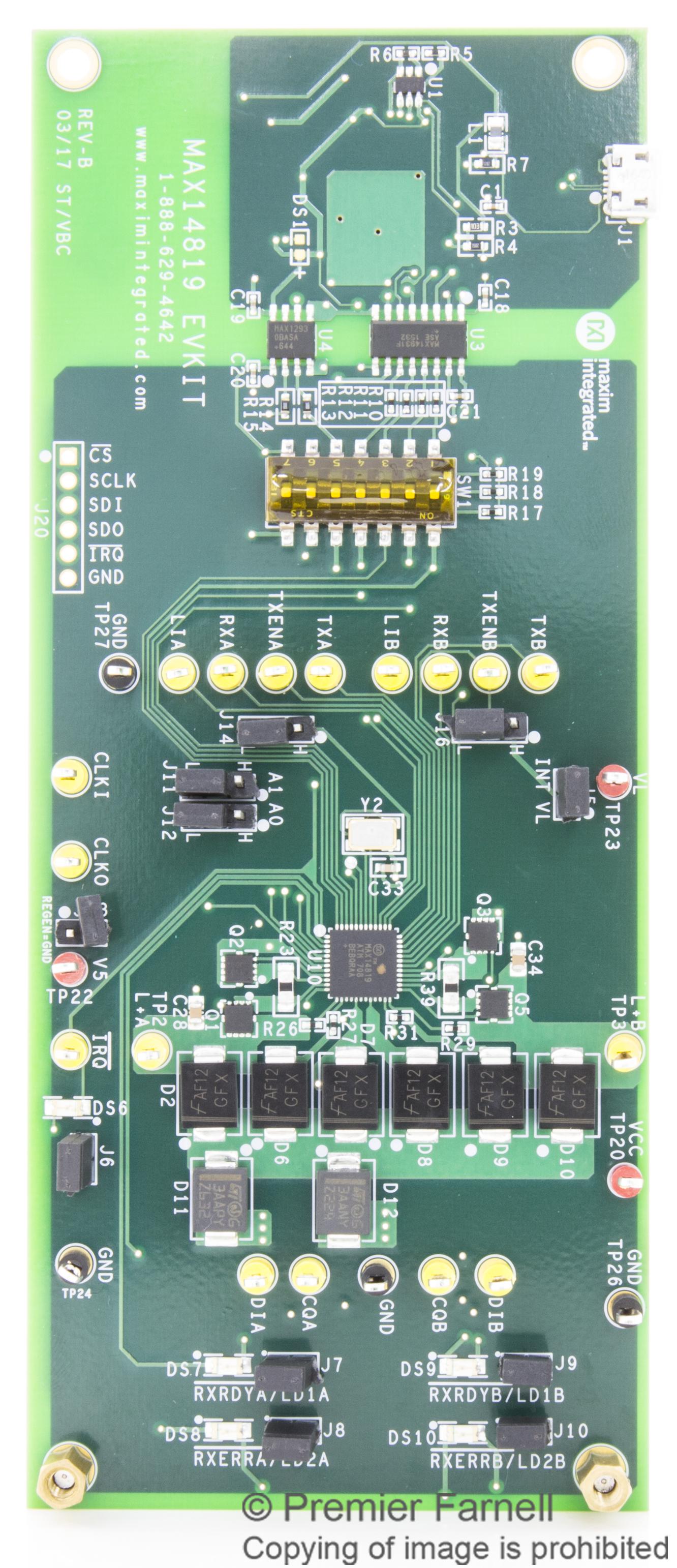 MAX14819EVKIT# EVAL BOARD, 2-CH, IO-LINK MASTER TX MAXIM INTEGRATED / ANALOG DEVICES