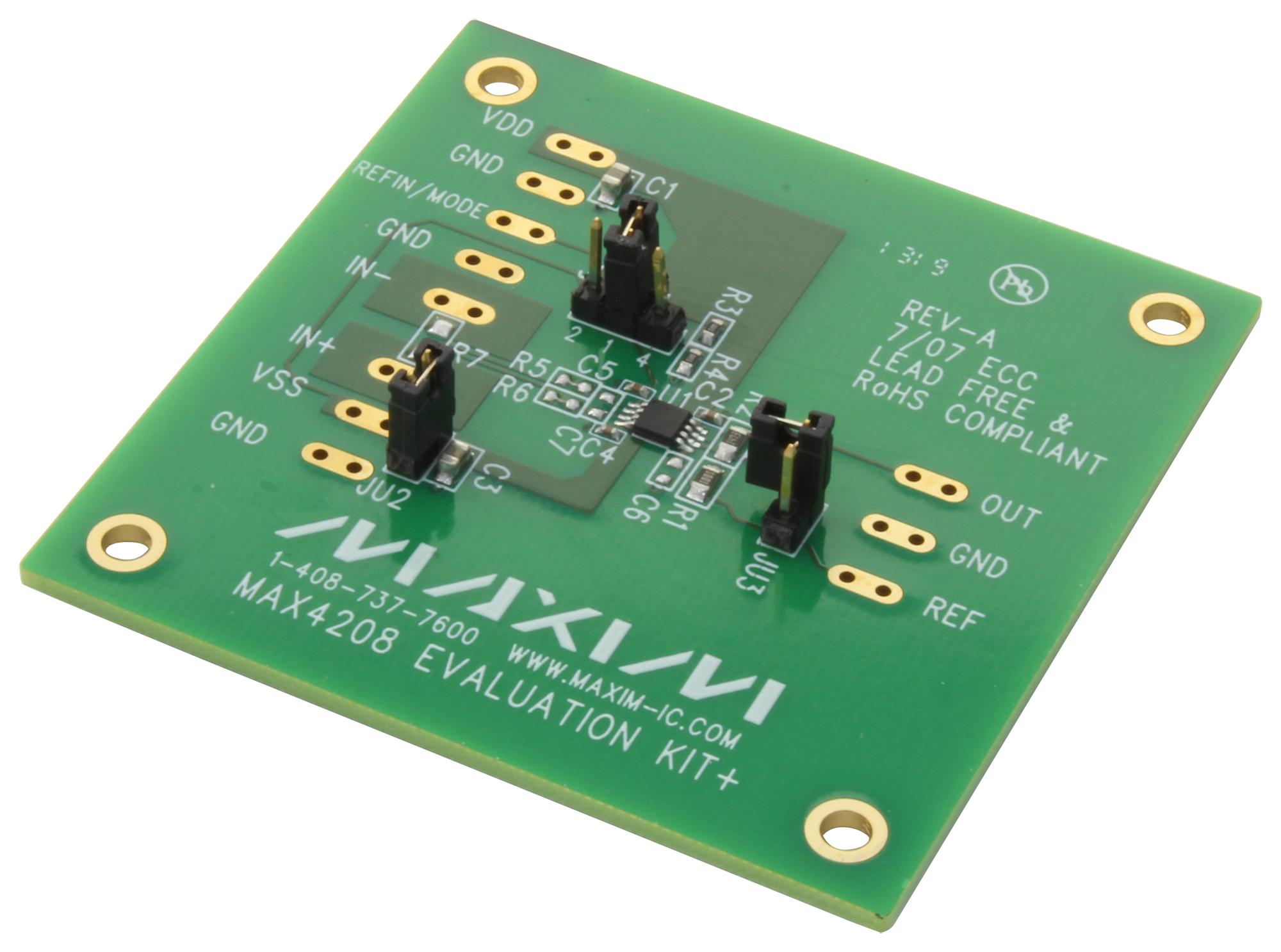 MAX4208EVKIT+ EVAL BOARD, INSTRUMENTATION AMPLIFIER MAXIM INTEGRATED / ANALOG DEVICES