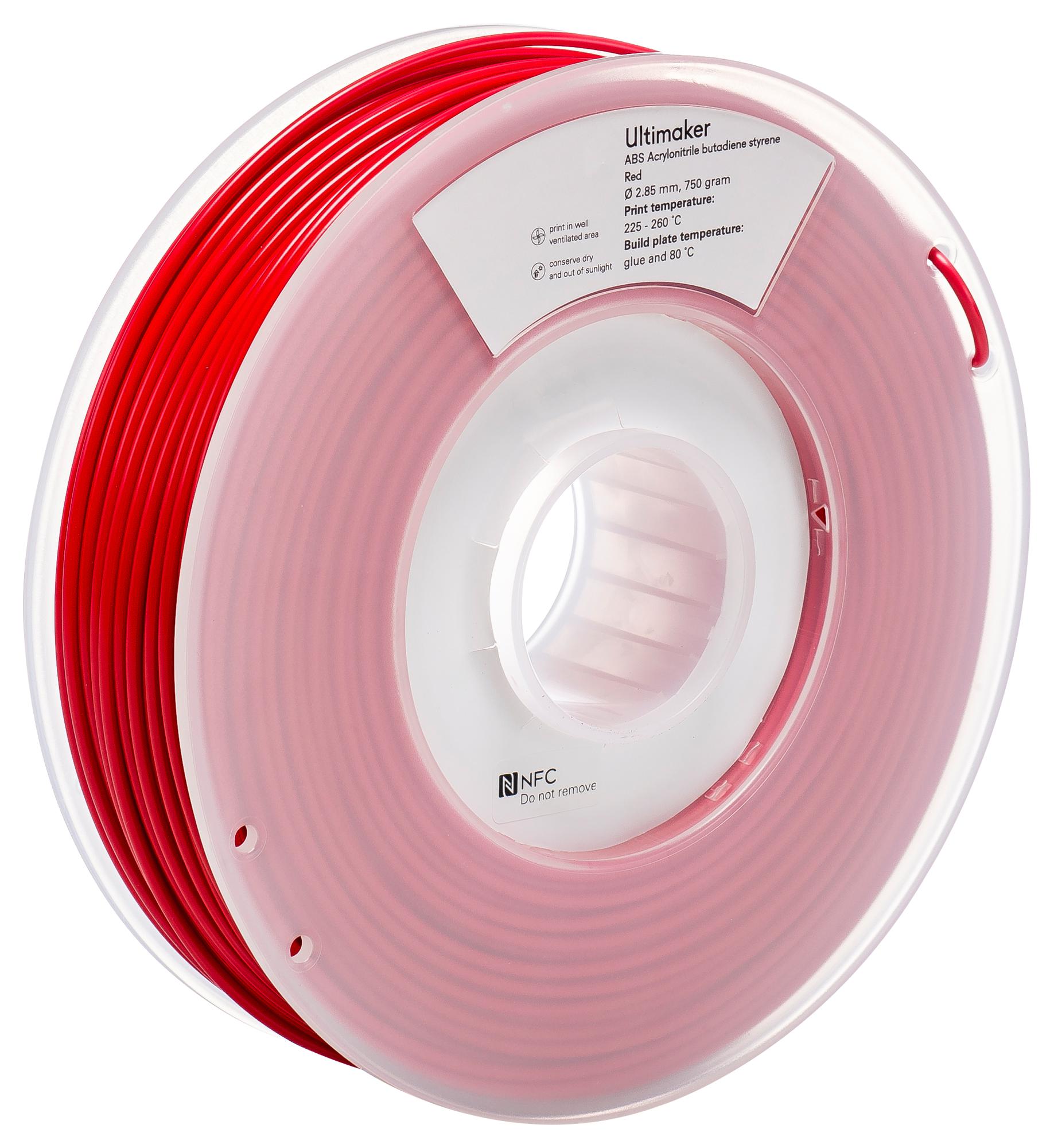 1623 FILAMENT, ABS -RED- 750G ULTIMAKER
