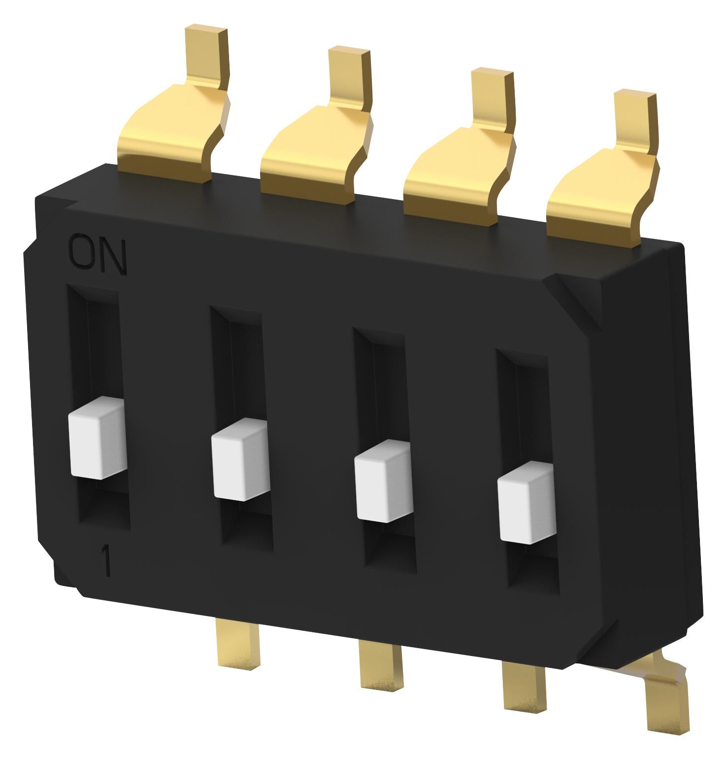 EDS04SGNNTR04Q DIP SWITCH, 4POS, SPST, SLIDE, SMD ALCOSWITCH - TE CONNECTIVITY