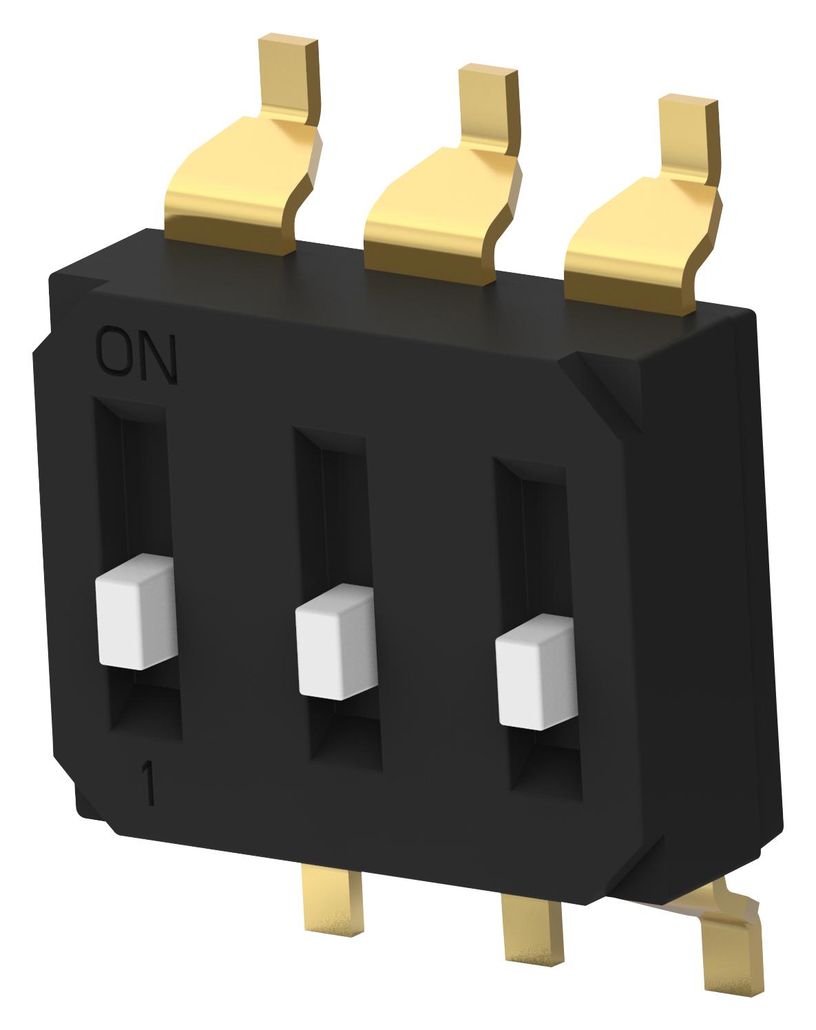 EDS03SGNNTR04Q DIP SWITCH, 3POS, SPST, SLIDE, SMD ALCOSWITCH - TE CONNECTIVITY
