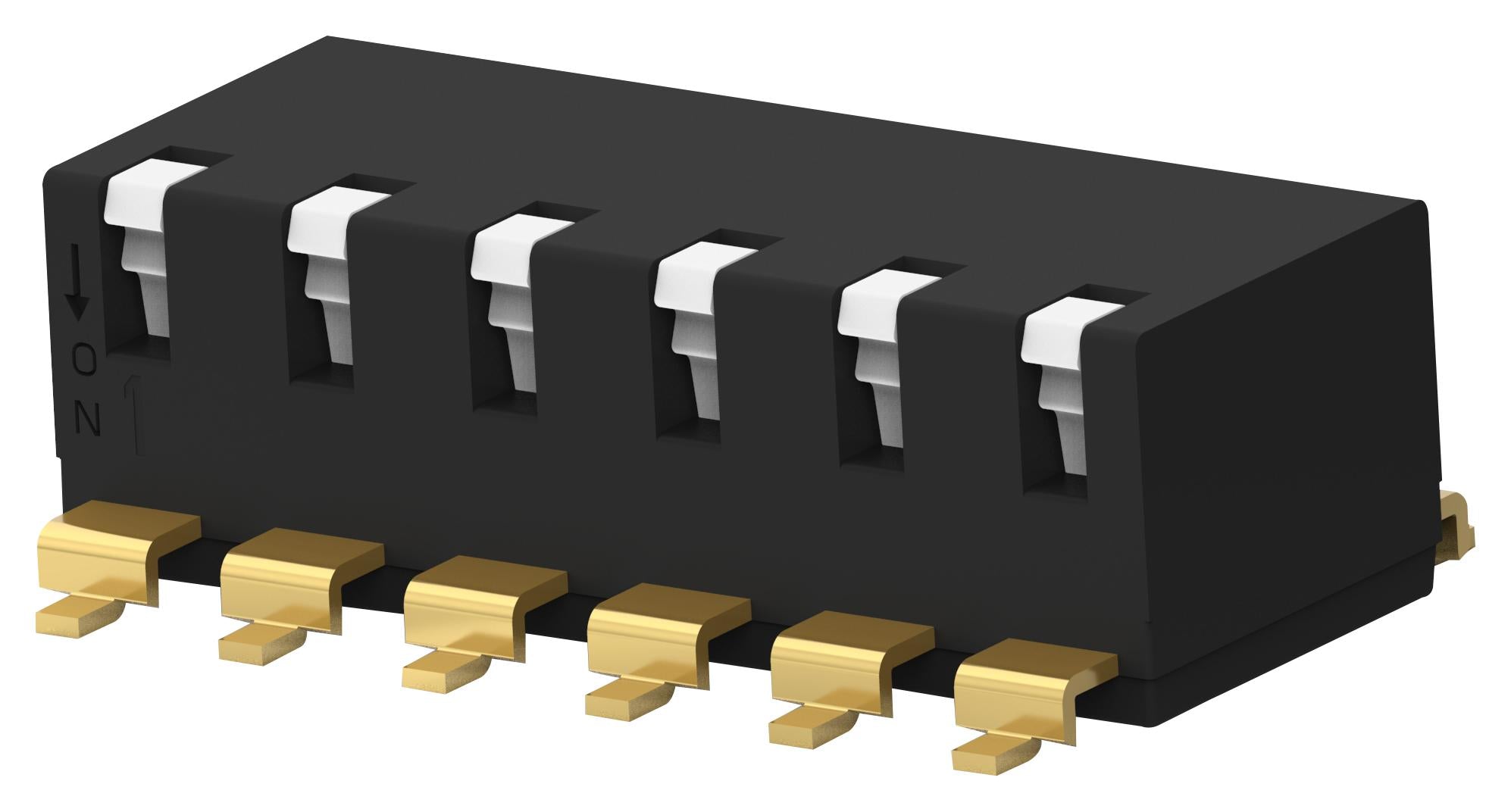 EDSP06SGRNNTR04 DIP SWITCH, 6POS, SPST, PIANO KEY, SMD ALCOSWITCH - TE CONNECTIVITY