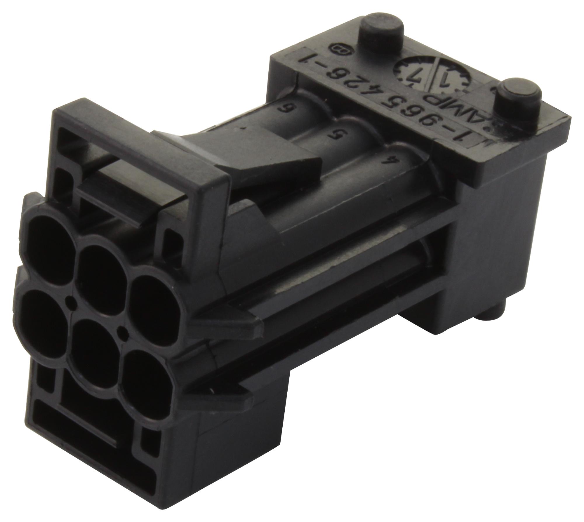 1-965426-1 PLUG HOUSING, 6POS, GF PBT, BLACK AMP - TE CONNECTIVITY