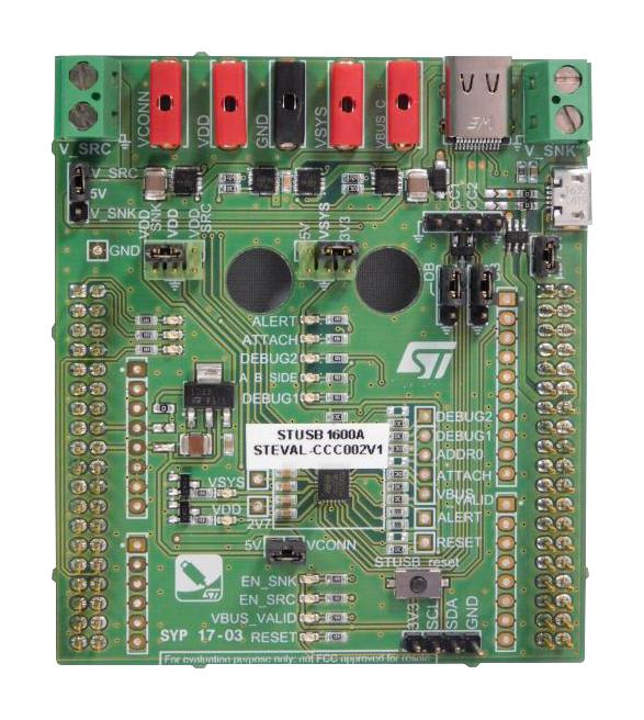 STEVAL-CCC002V1 EVAL BOARD, USB PWR DELIVERY CONTROLLER STMICROELECTRONICS