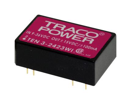 TEN 3-2422WI DC-DC CONVERTER, 2 O/P, 3W TRACO POWER