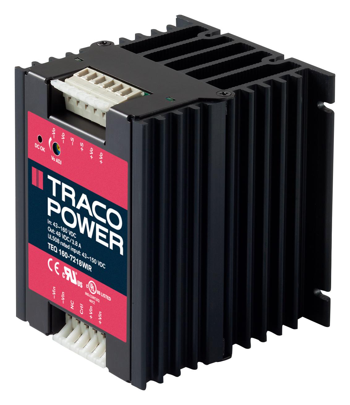 TEQ 160-7212WIR DC-DC CONVERTER, 12V, 15A TRACO POWER