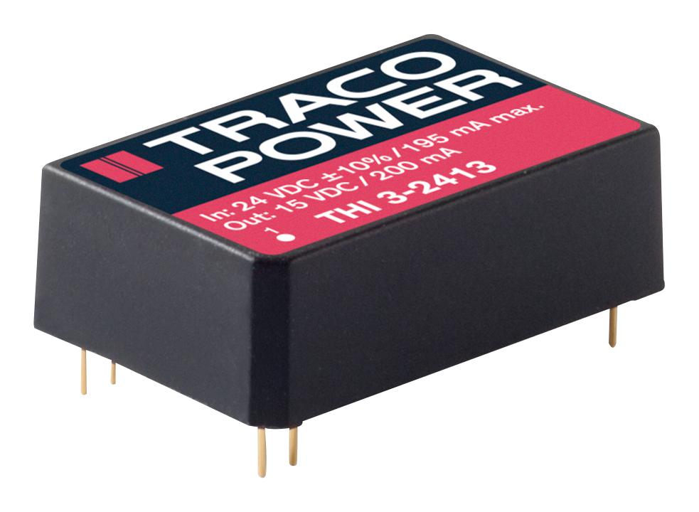 THI 3-0523 DC-DC CONVERTER, 2 O/P, 3W TRACO POWER