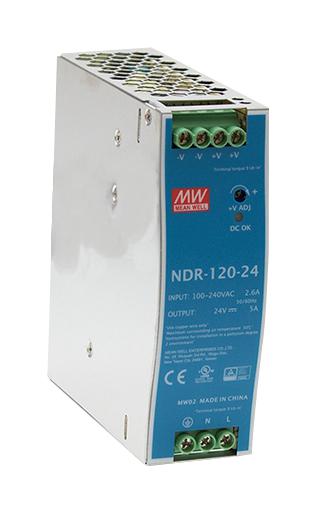 NDR-120-12 POWER SUPPLY, AC-DC, 12V, 10A MEAN WELL