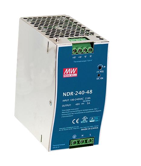 NDR-240-24 POWER SUPPLY, AC-DC, 24V, 10A MEAN WELL