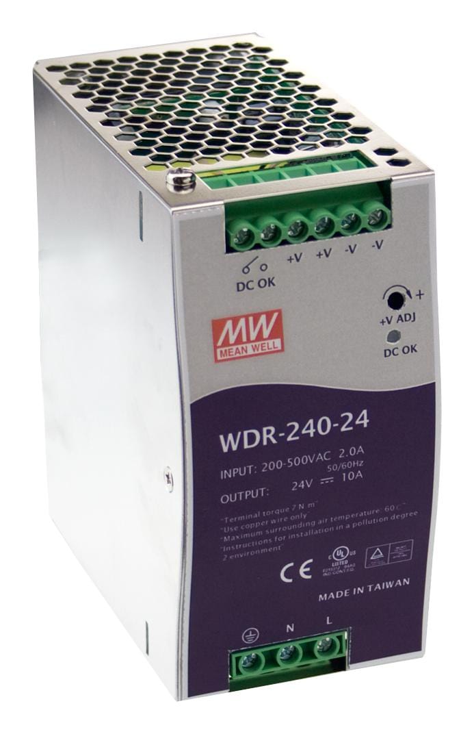 WDR-240-48 POWER SUPPLY, AC-DC, 48V, 2.5A MEAN WELL