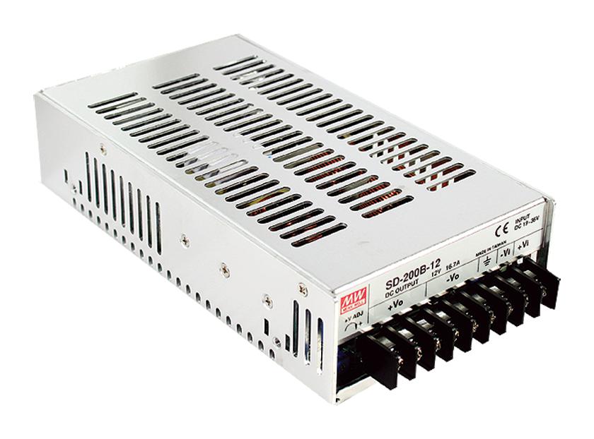 SD-200C-12 DC-DC CONVERTER, 12V, 16.7A MEAN WELL