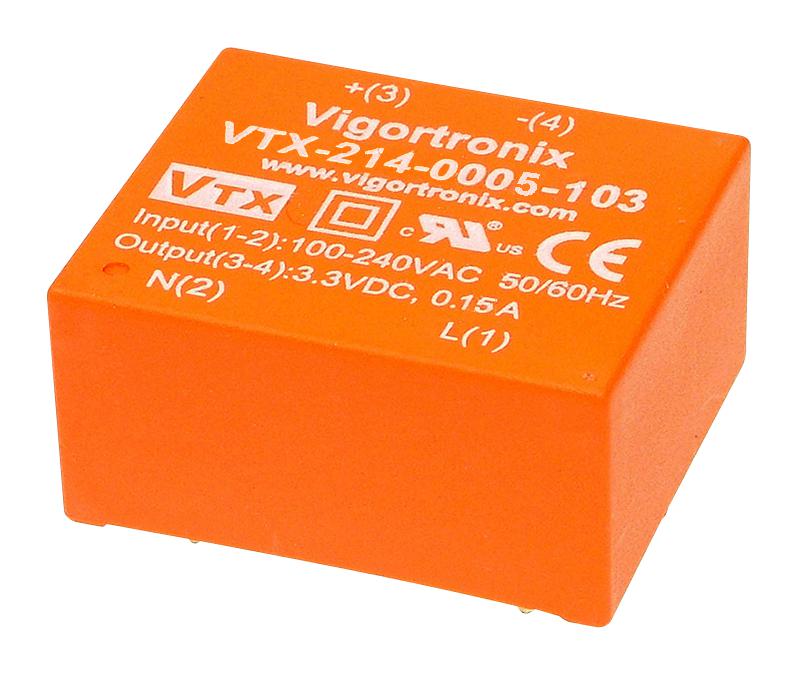 VTX-214-0005-112 0.5W AC-DC CONVERTER 12V VIGORTRONIX