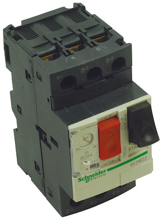 GV2ME22 CIRCUIT BREAKER, 3 POLE, 25A, 690VAC SCHNEIDER ELECTRIC