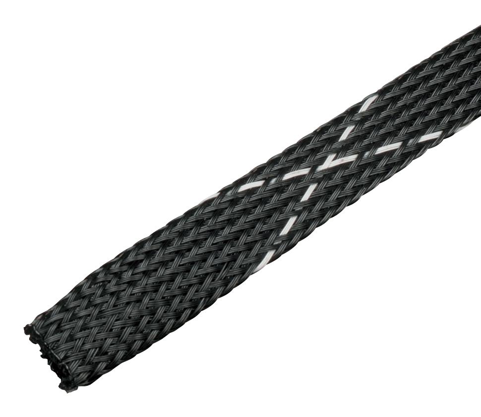 SE25PFR-TR0 BRAIDED EXPANDABLE SLEEVING, 6.35MM, BLK PANDUIT