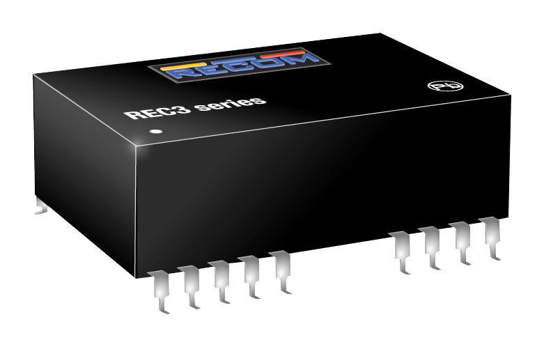 REC3-0515DR/H1 DC/DC CONV, 3W, +/-15V, 0.1A, DIP RECOM POWER