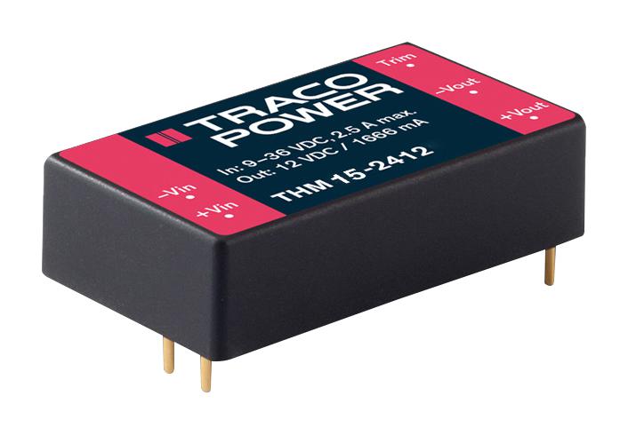 THM 15-1223 DC-DC CONVERTER, MEDICAL, 2 O/P, 15W TRACO POWER