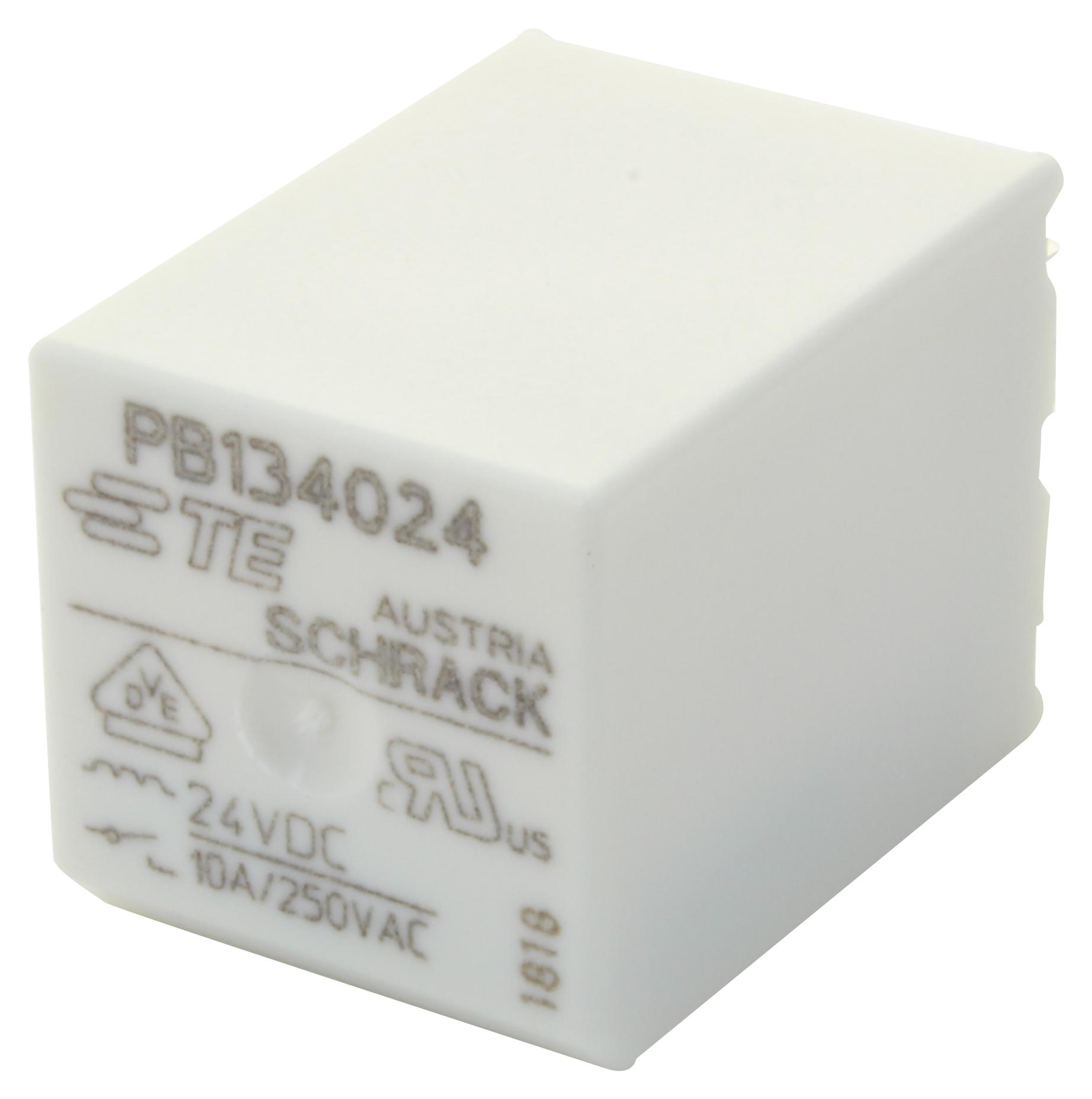 PB134024 POWER RELAY, SPST-NO, 10A, 250VAC, TH SCHRACK - TE CONNECTIVITY