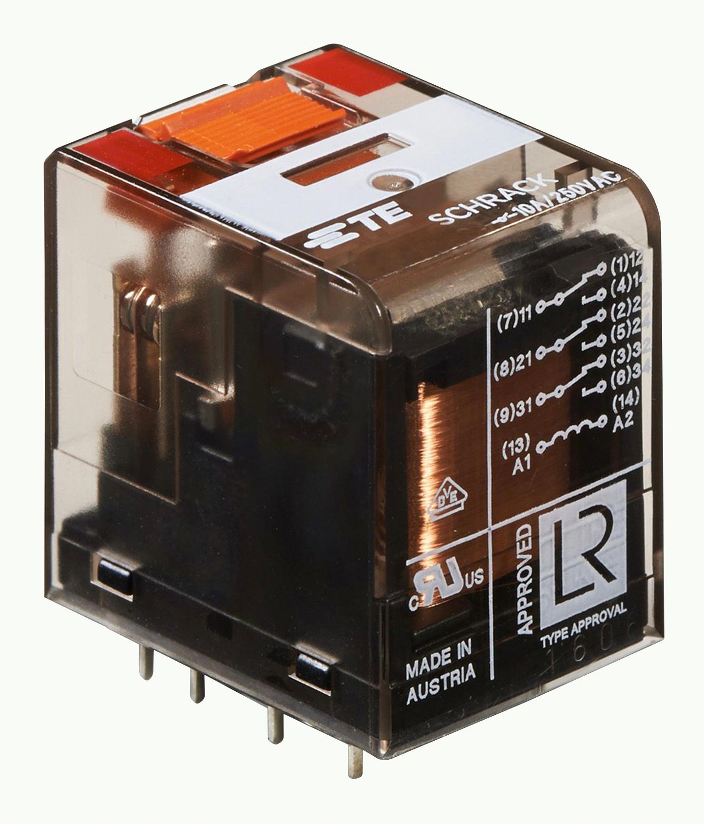 PT371730 POWER RELAY, 3PDT, 10A, 240VAC, TH SCHRACK - TE CONNECTIVITY