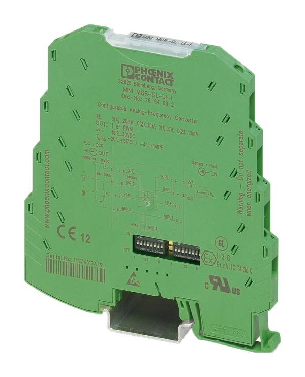 2864082 FREQUENCY TRANSDUCER, 1CH, 24V, DIN RAIL PHOENIX CONTACT